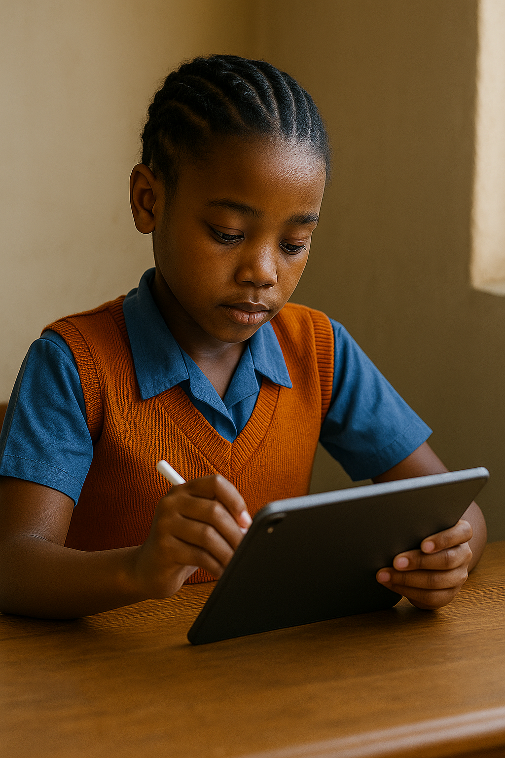 Student using Najuzi tablet